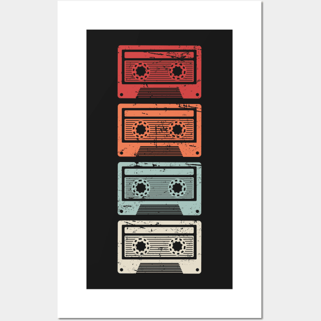 Vintage Cassette Tapes Wall Art by MeatMan